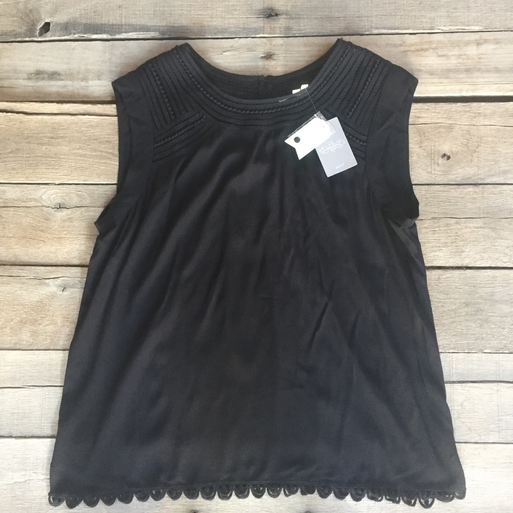 New Anthropologie Meadow Rue Sanna Blouse in Black